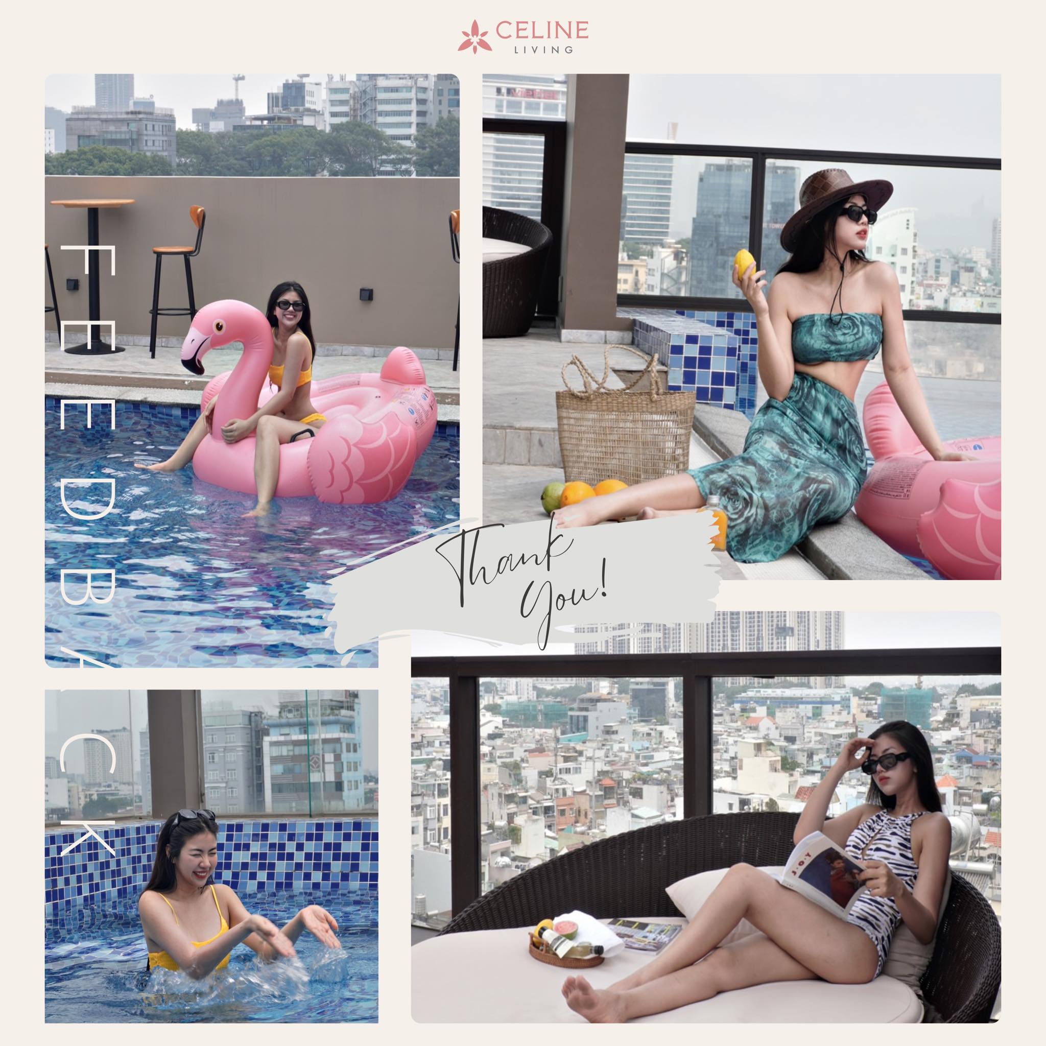 Hồ bơi trên tầng thượng của Celine Living Central Suites and Spa là nơi tuyệt vời để thư giãn và ngắm nhìn thành phố.